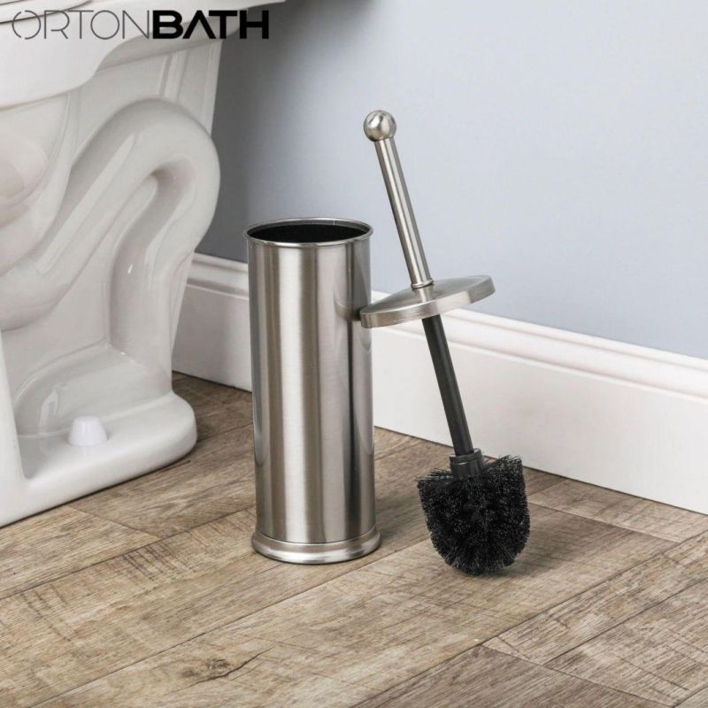 Ortonbath High End Black Silicone Toilet Cleaning Brush Floor Standing Silicone Wall Hung Toilet Brush Holder