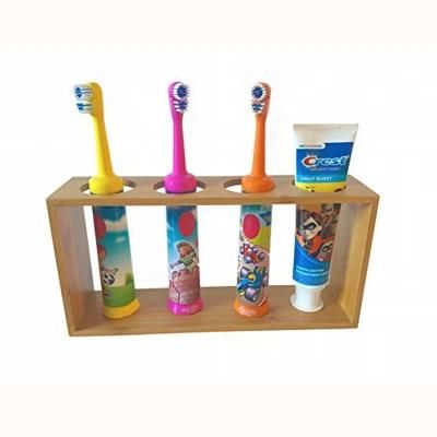 Living Room or Bathroom 4-Slot Electric Bamboo Toothbrush Holder