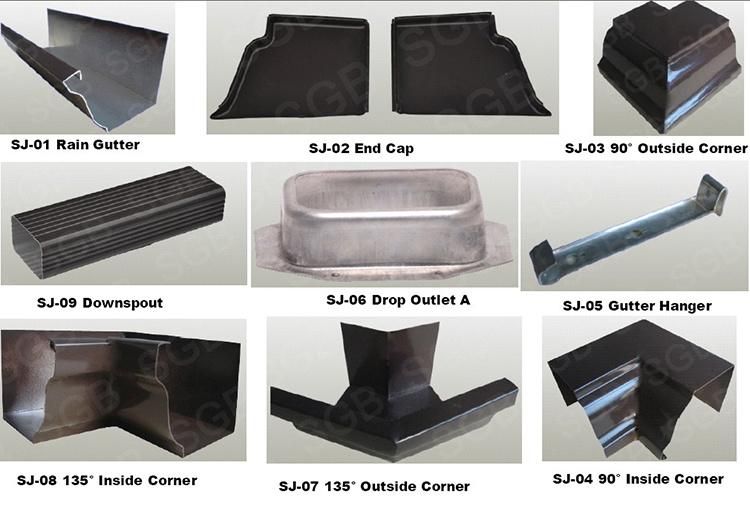 Aluminum Gutter System Black PVC Drainage Pipe 90/135 Degree Outside/Inside Corner