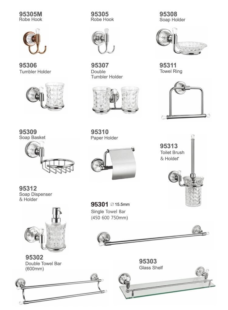 Bathroom Accessory Sets Hanging Shower Caddy Hair Drier Tissue Holder Cheap Sample Available Chrome Hotel Washroom Toilet Over The Door Towel Rack