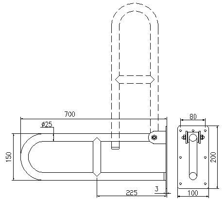 Europe Popular Disabled Grab Bar Toilet Shower Rail G157