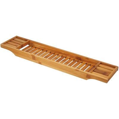 Simple Style Boat-Shaped Bamboo Wood Bathcaddy Bamboo Bathtub Tray