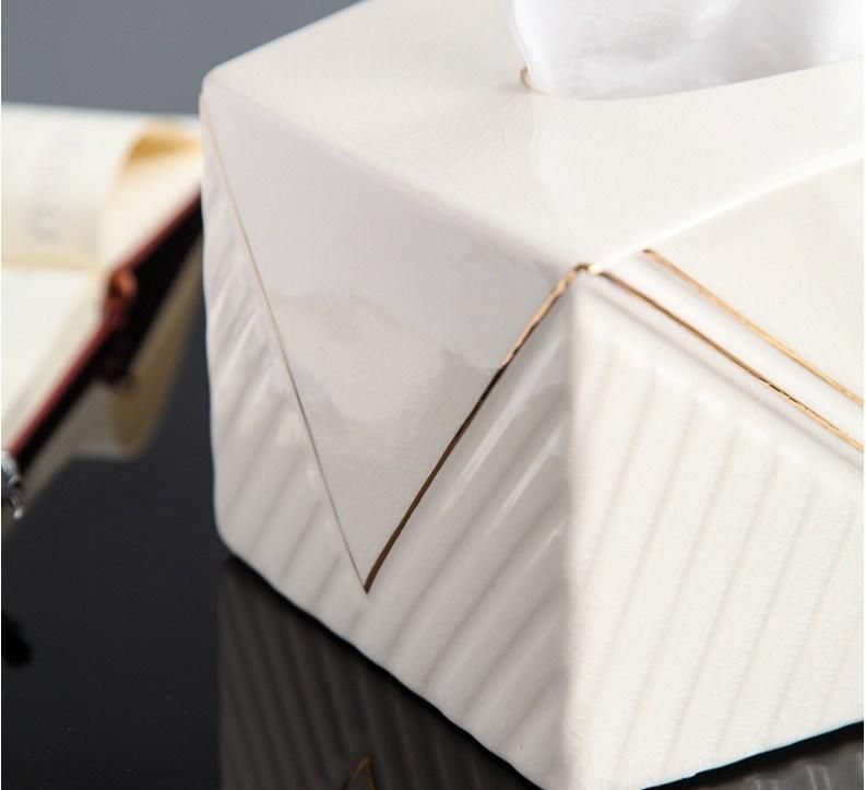 High Grade Ceramic Tissue Box, Home Furnishings, Fashion Storage Box Hotel Special Tissue Box