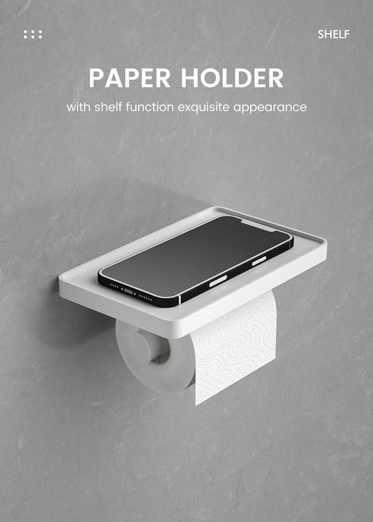 Saige High Quality ABS Plastic Wall Mounted Toilet Paper Holder with Phone Shelf