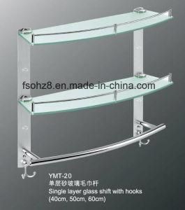 Ohz Sanitary Ware Bathroom Glass Shelf with Towel Rack (YMT-20)