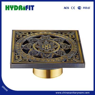 Antique Square Bronze Color Chromed Zinc Alloy Floor Drain (FD3122)