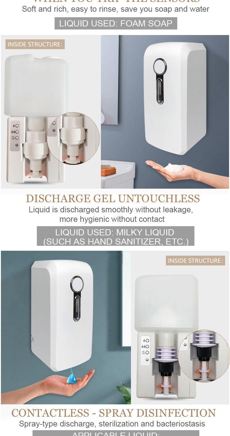 Touchless Automatic Hand Sanitizer Dispenser Wall Mounted Foam Soap Dispenser Set Bathroom