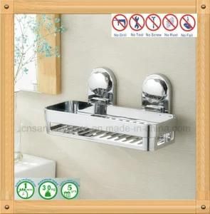 Bathroom Hardware Chromed Corner Shelf with Suction Cup