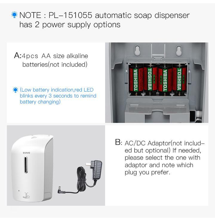 Svavo ABS Plastic Hotel Office Sensor Automatic Hand Sanitizer Gel Dispenser