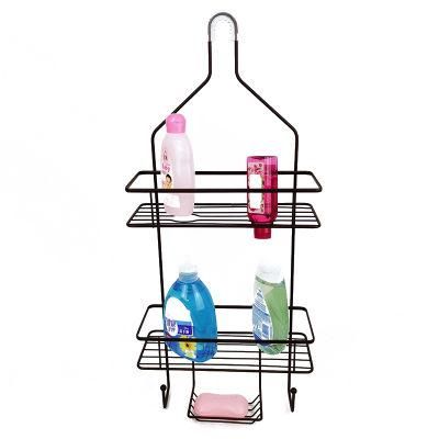 Household Storage Bathroom Shelf Wall-Mounted No Drilling Hanging Mesh Shower Caddy Basket Bathroom Caddy