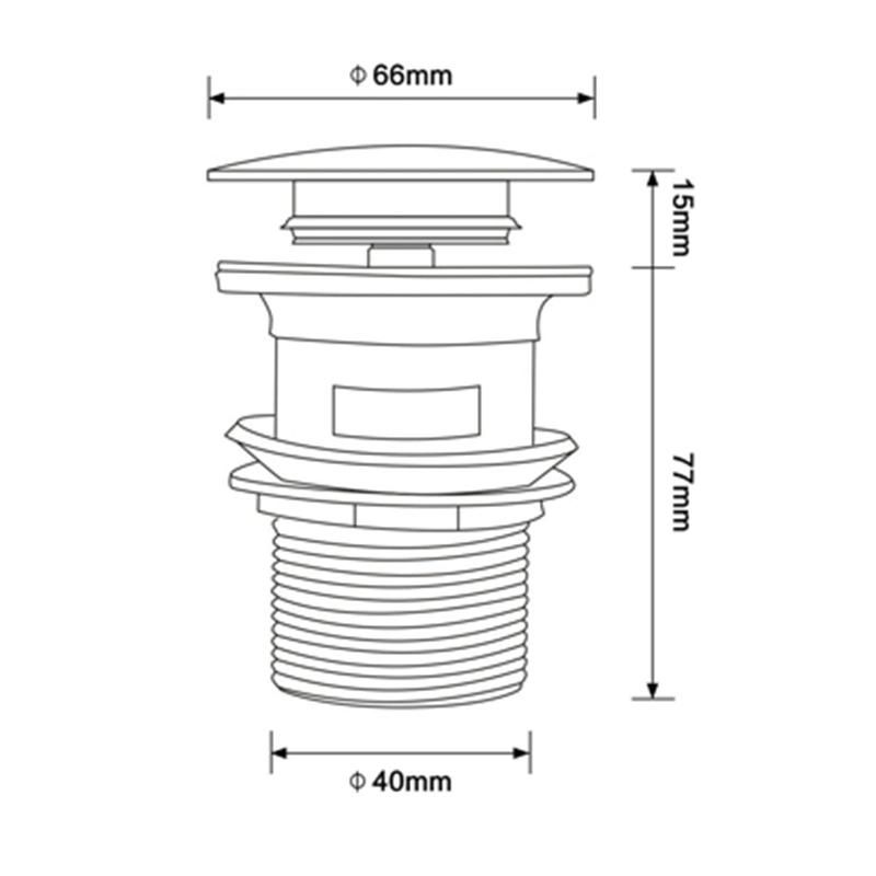 Orb Basin Pop up Drainer Bathroom Drain Without Overflow