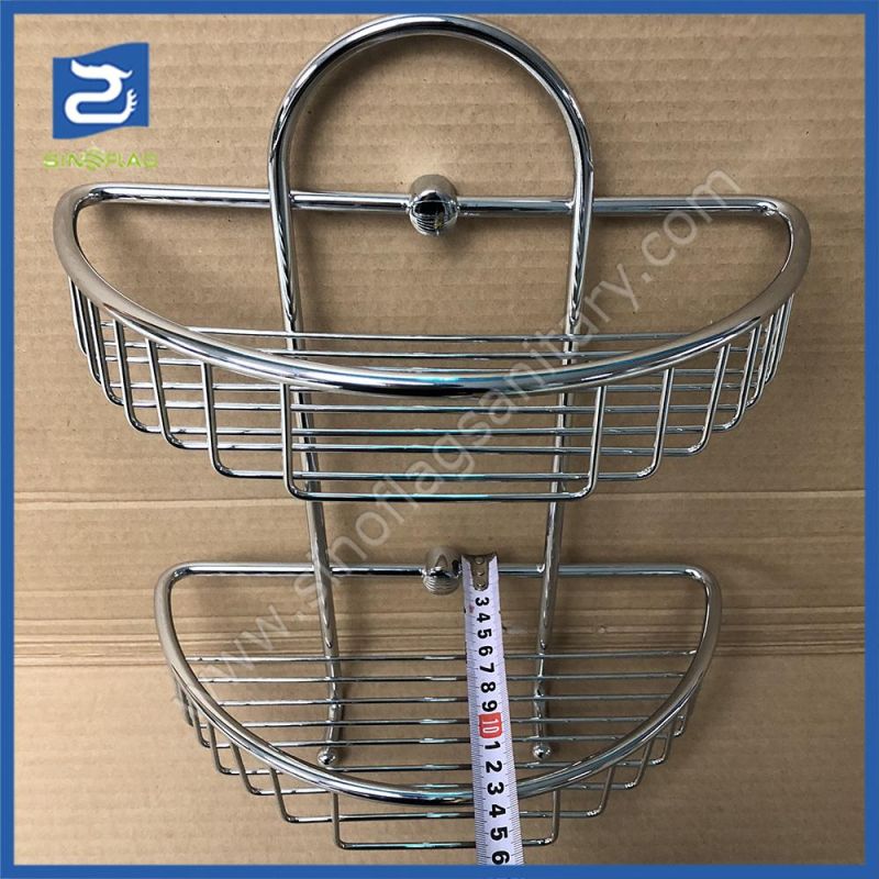 304 Double Wall Hanging Rack Stainless Steel Wire Storage Bathroom Basket