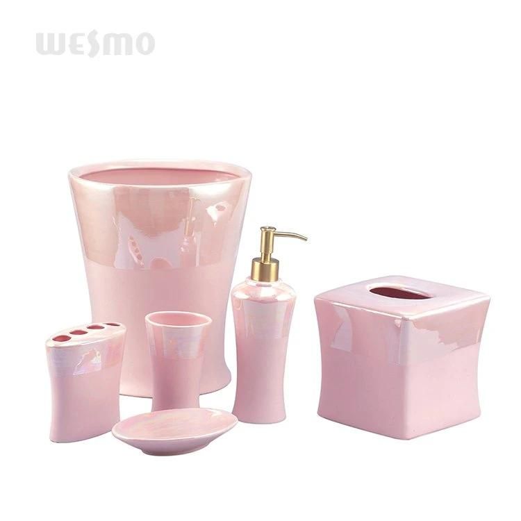 Floral Porcelain Bathroom Accessories Bath Set