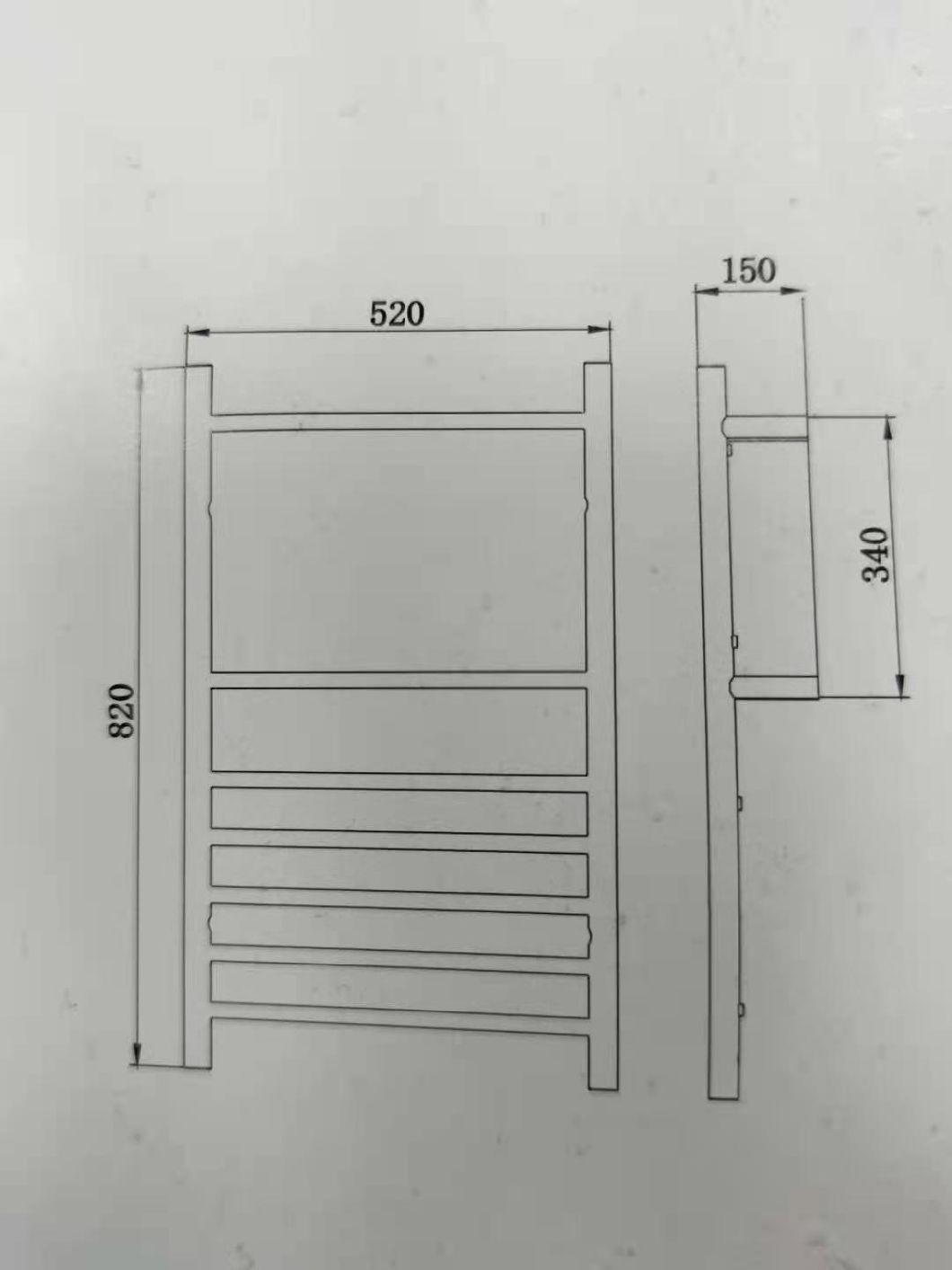 Stainless Steel 304 Towel Warmer Electric Towel Rack with Round Double Shelf for Bathroom Drying