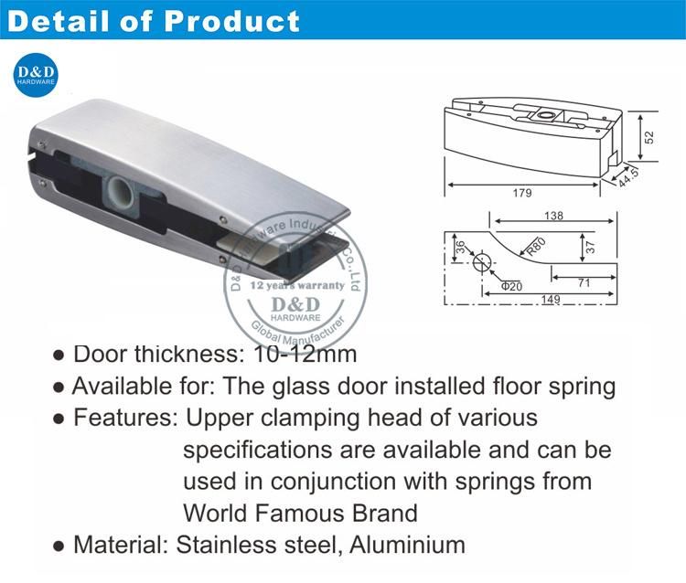 Perfect Substitution Glass Door Hardware Top Patch Fitting in Stainless Steel