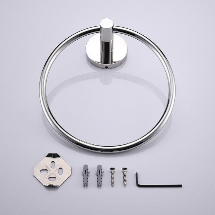 High Quality Wall Mounted Bathroom Zinc Chromed Bathroom Towel Ring