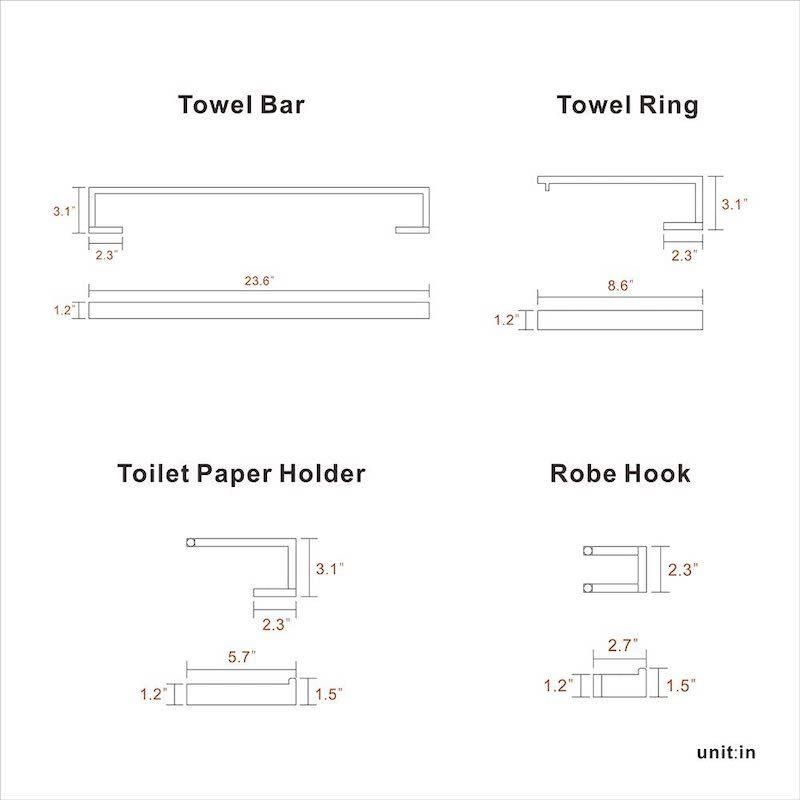 Glass Hardware Products Fittings Set Stainless Steel Bathroom Accessories