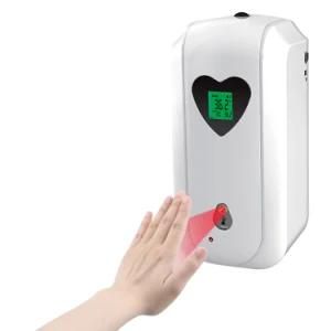 Wall Mounted School Gate Use Automatic Liquid Soap Dispenser with Body Temperature Measuring Thermometer