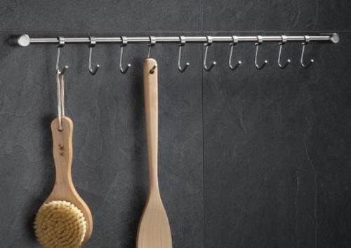 8-Tri-Hooks Heavy Duty Coat Hanger Rail Wall Hooks for Bathroom and Kitchen