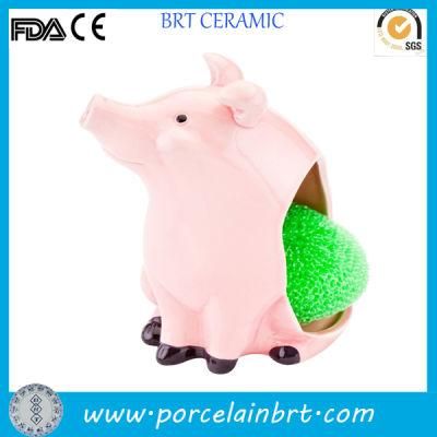 Ceramic Wholesale Pig Scrub Sponge Holder