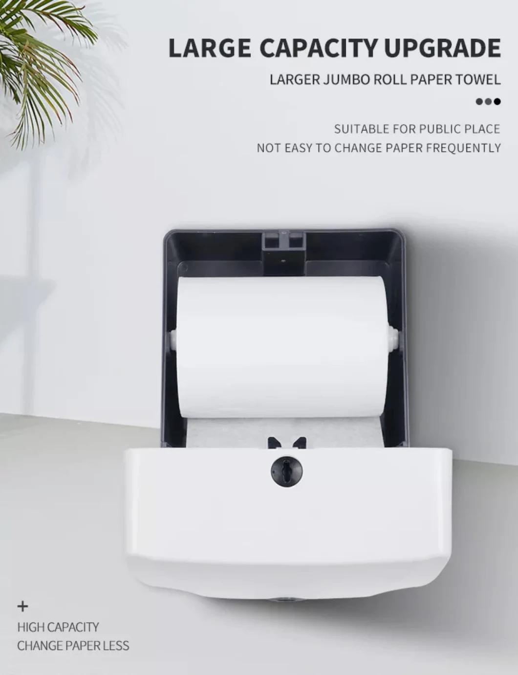 Wall Mounted Auto Cut Toilet Paper Towel Paper Holder Plastic Towel Dispenser