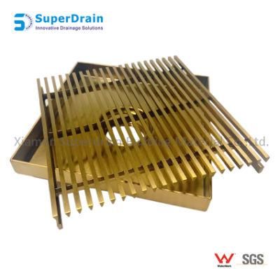 Multipurpose 6 Inch Satin Gold Finish Floor Drain Anti Odor