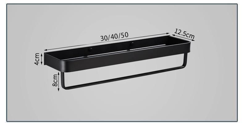 Black Aluminum Bathroom Shelf Bath Black