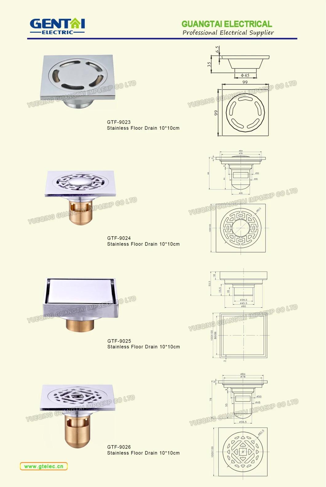 High Quality 10*10 Anti-Insect, Anti Hair Bathroom Shower Brushed Nickel Finish 304 Stainless Steel Floor Drain