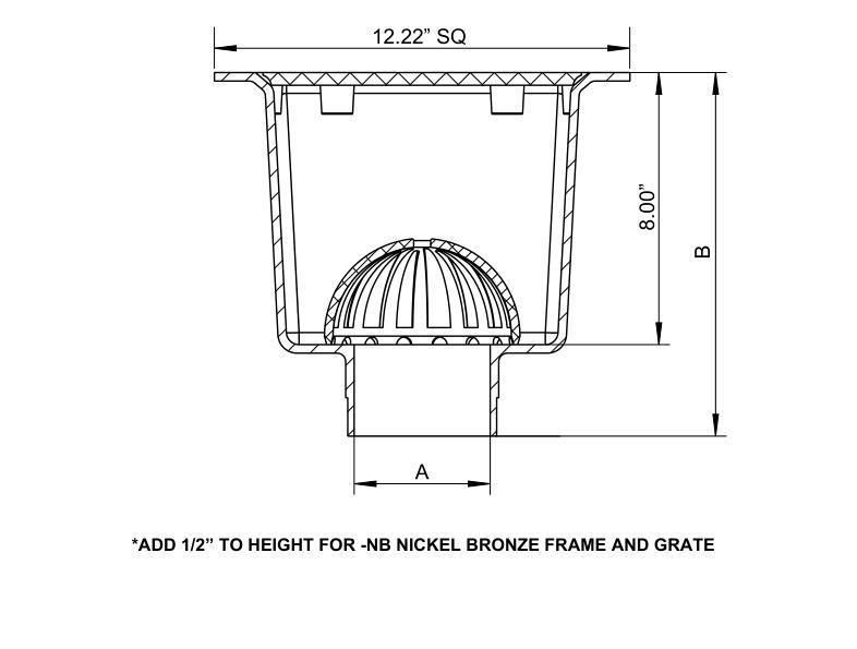 Cast Iron Square Floor Sink 12" X 12" X 8"