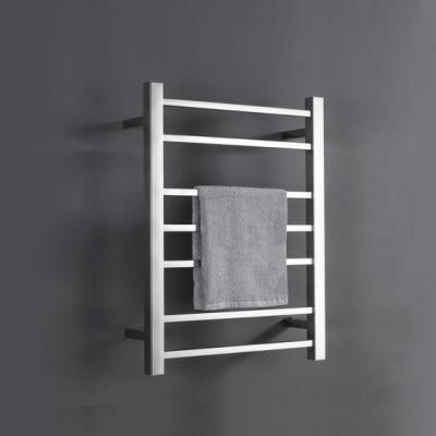 Wall Mounted 304 Stainless Steel 7 Square Bars Bathroom Towel Rack