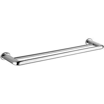 Wall Mounted Brass Chrome Plated Bathroom Accessories Double Towel Bar (NC6583-C)