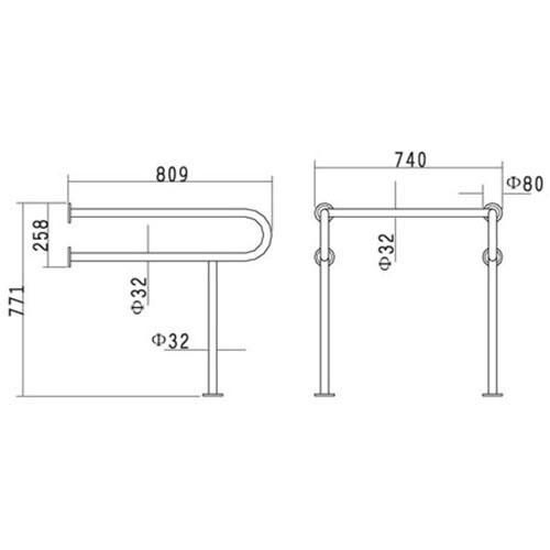 Bathroom Accessory Stainless Steel Grab Bar