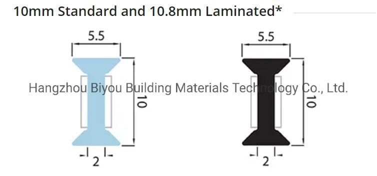 Transparency Glass to Glass Partitioning Polycarbonate Glass Seal 12mm