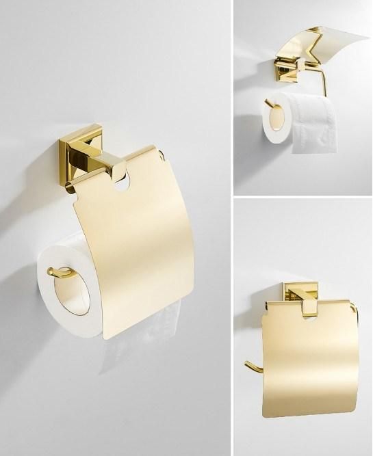 Fyeer Gold Plated Solid Brass Bathroom Accessory Set