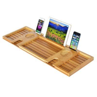 Luxury Bathtub Accessories Bamboo Bathtub Caddy/Bath Serving Tray for 2: Him and Her