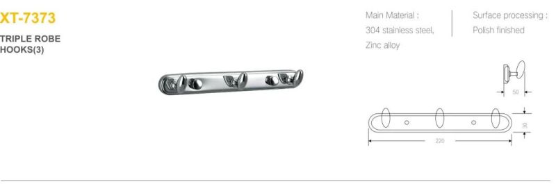 Stainless Steel Wall Mount Bathroom Accessories Clothing Towel Wall Hooks