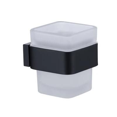 Square Wall-Mounted Matt Black SUS304 Single Tumbler Holder (NC4002-MB)