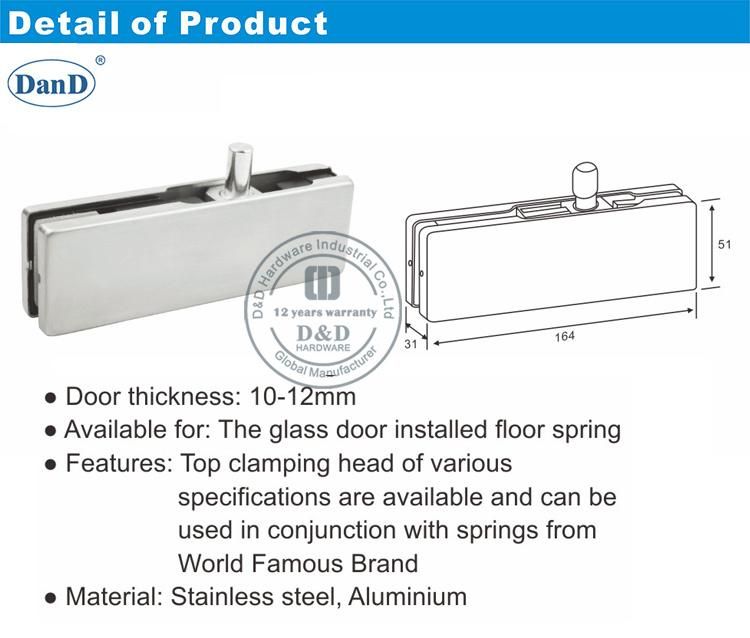 SS304 Office Door Over Panel Patch Fitting Glass Hardware