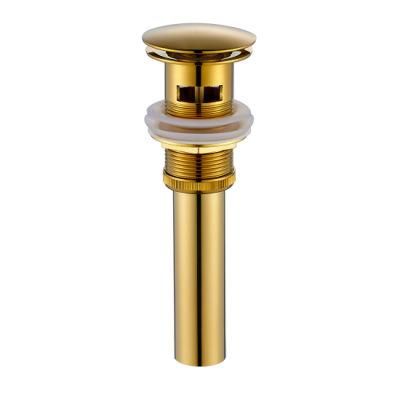 FLG Bathroom Vanity Sink Pop up Drain Stopper W/Overflow, Gold