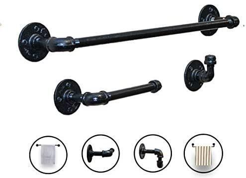 Bulk Supply Pipe and Fittings 1/2′ ′ 3/4′ ′ and 1′ ′ Black Malleable Iron Towel and Clothes Rack for Bathroom Decoration