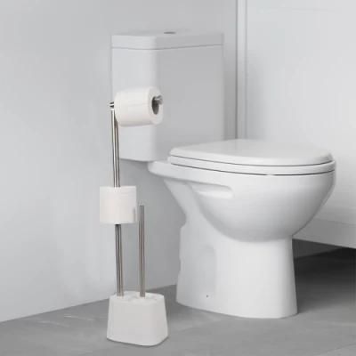 Bathroom Toilet Brush and Paper Holder Toilet Cleaning Brush Toilet Brush Black with Flat Bottom