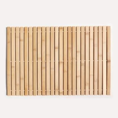 Natural Bamboo Non-Slip Rubber Shower Mat