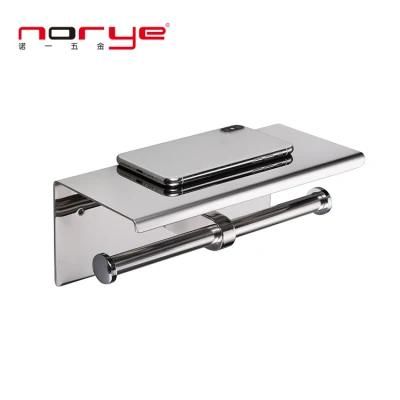 Bathroom Fittings Paper Holder with Shelf Stainless Steel