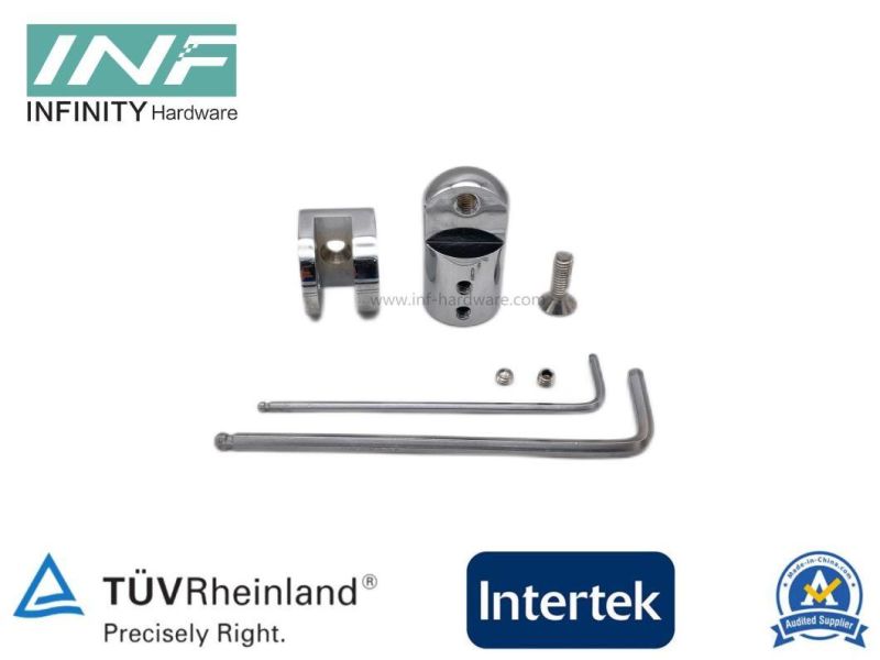 Brass Tube to Wall Mounted Shower Connector for Glass Fitting with Movable Function and Wall Mount Plate