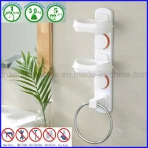 Bathroom Soap Dish Holder with Chromed Towel Ring Hanger