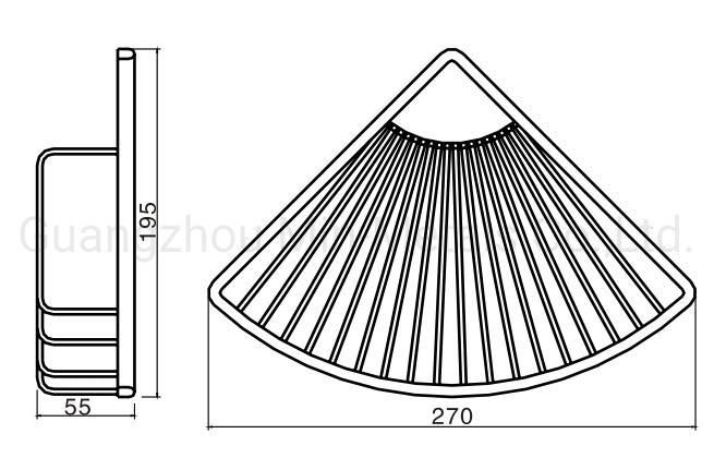 Brass/S. S. Bathroom Shower Shelf Corner Basket Mx-Bb315