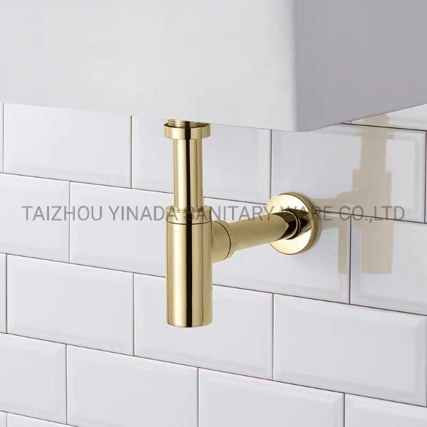 Innada Hot Sale 1"1/2 Brass Tubular P Trap Bathroom Sink Brass T Trap Bottle Trap Siphon Sifon Syfon Sink Strainer Basin Drain Waste ND022