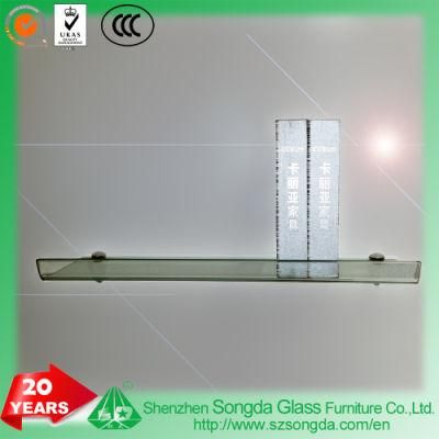 Clear / Frosted Glass Non-Tempered Bent Decorative Glass Wall Shelf