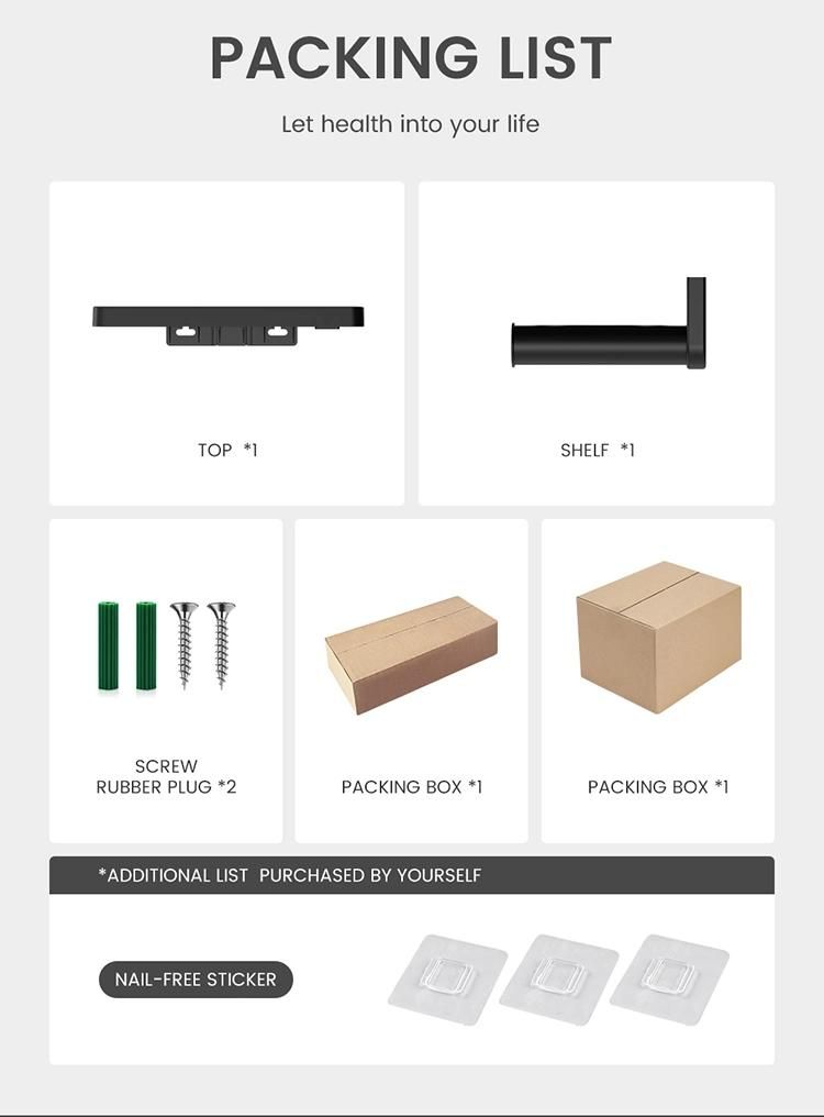 Saige Hot Sale ABS Plastic Wall Mounted Roll Paper Holder