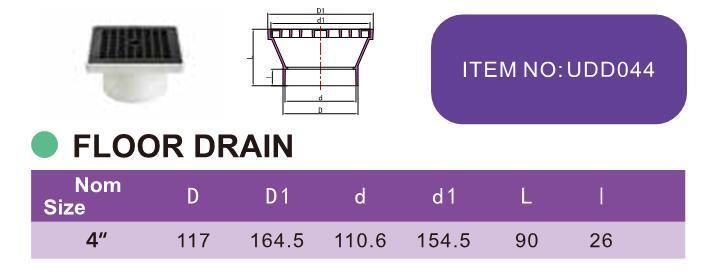 Era Top Quality Plastic Drainage Fittings Square Floor Drains PVC Floor Drain for Drainage